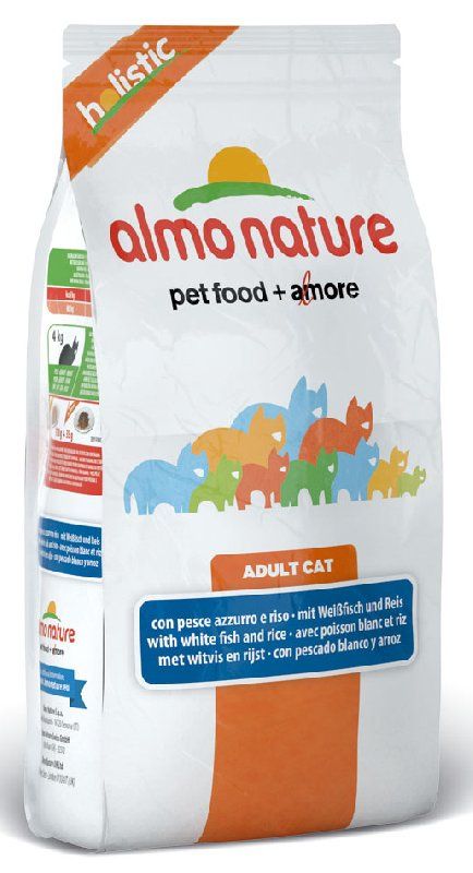 Сухой корм для кошек Almo Nature Holistic Adult Cat White Fish&Rice